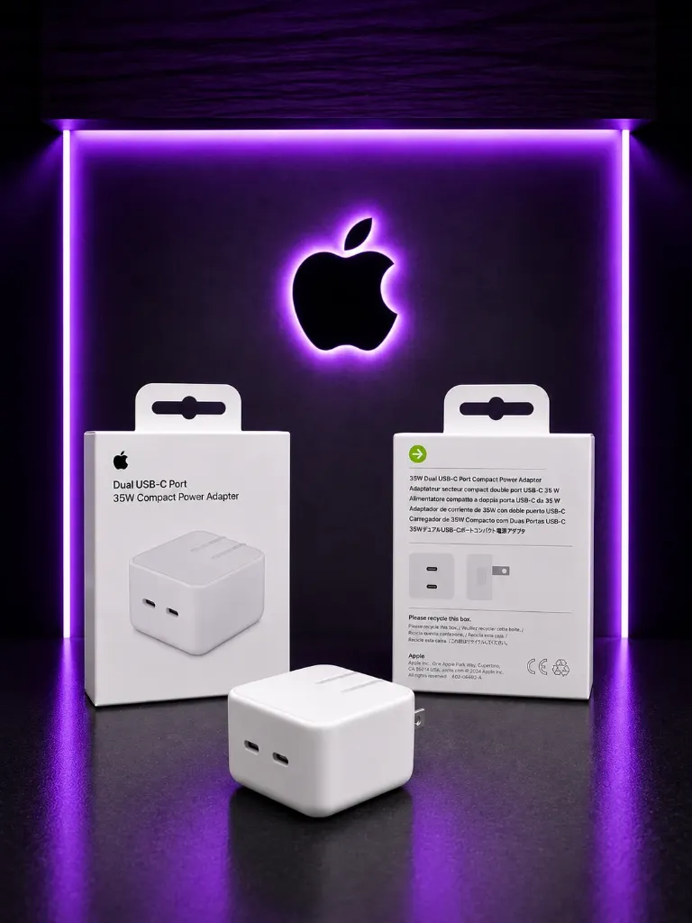 Adaptador de Corriente 35W Doble Puerto USB-C Apple Original